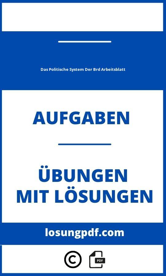 Das Politische System Der Brd Arbeitsblatt Lösungen