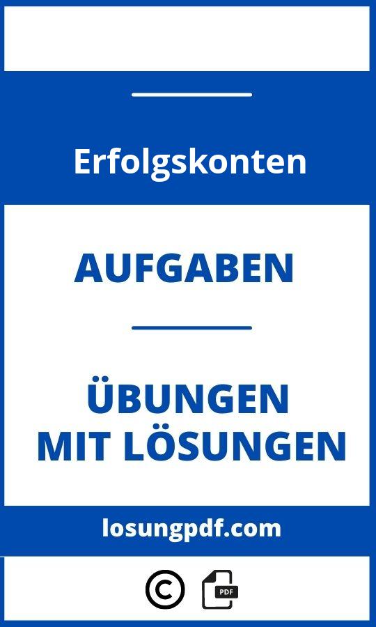 Erfolgskonten Übungen Mit Lösungen Pdf