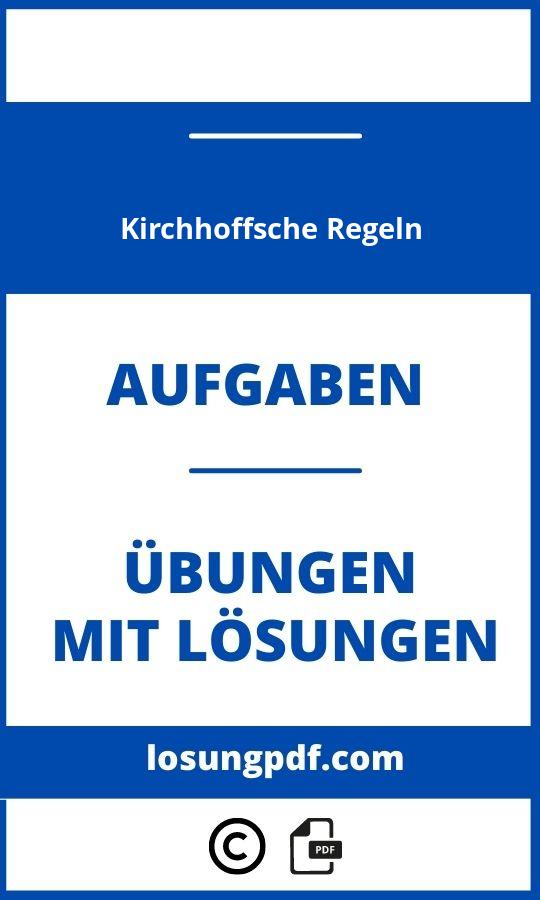 Kirchhoffsche Regeln Aufgaben Mit Lösungen