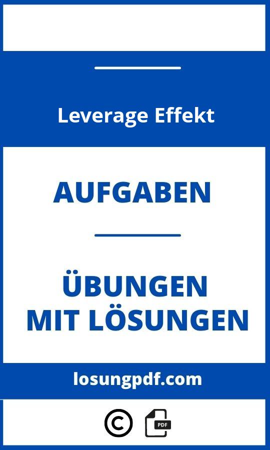 Leverage Effekt Aufgaben