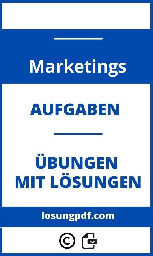 Marketing Übungsaufgaben Mit Lösungen