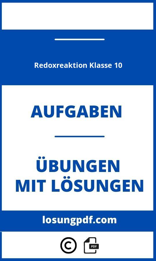 Redoxreaktion Übungen Klasse 10 Mit Lösungen