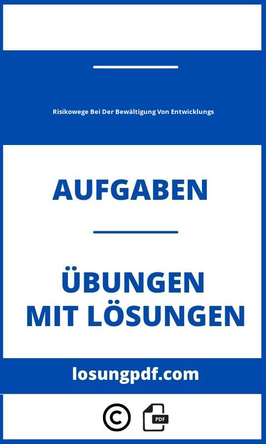 Risikowege Bei Der Bewältigung Von Entwicklungsaufgaben