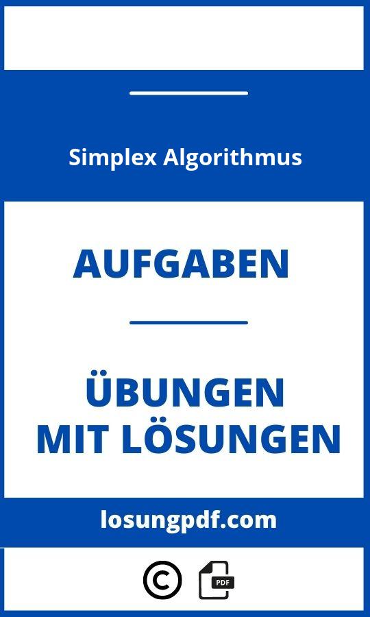 Simplex Algorithmus Aufgaben